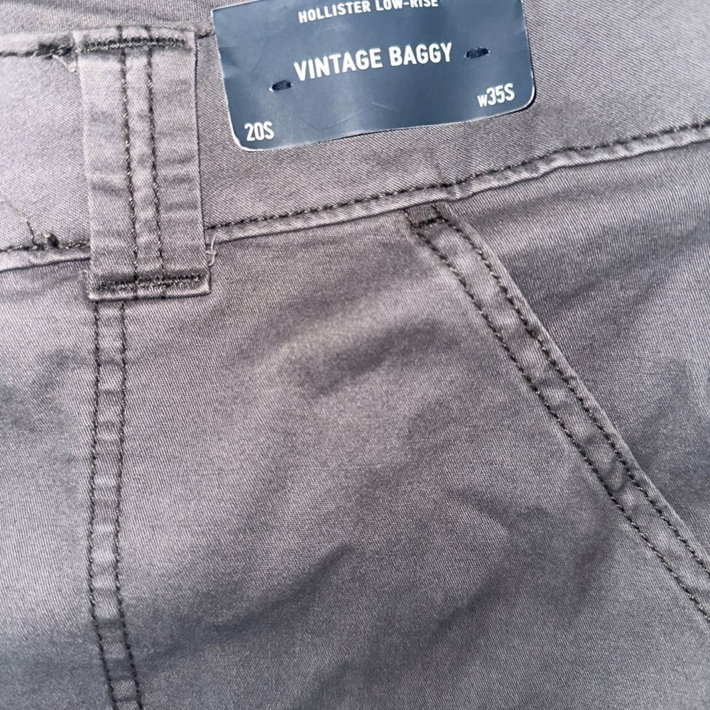 New Men’s Vintage Hollister 35 S Skater Baggy Cargo Pants Grey Jeans - Picture 3 of 7